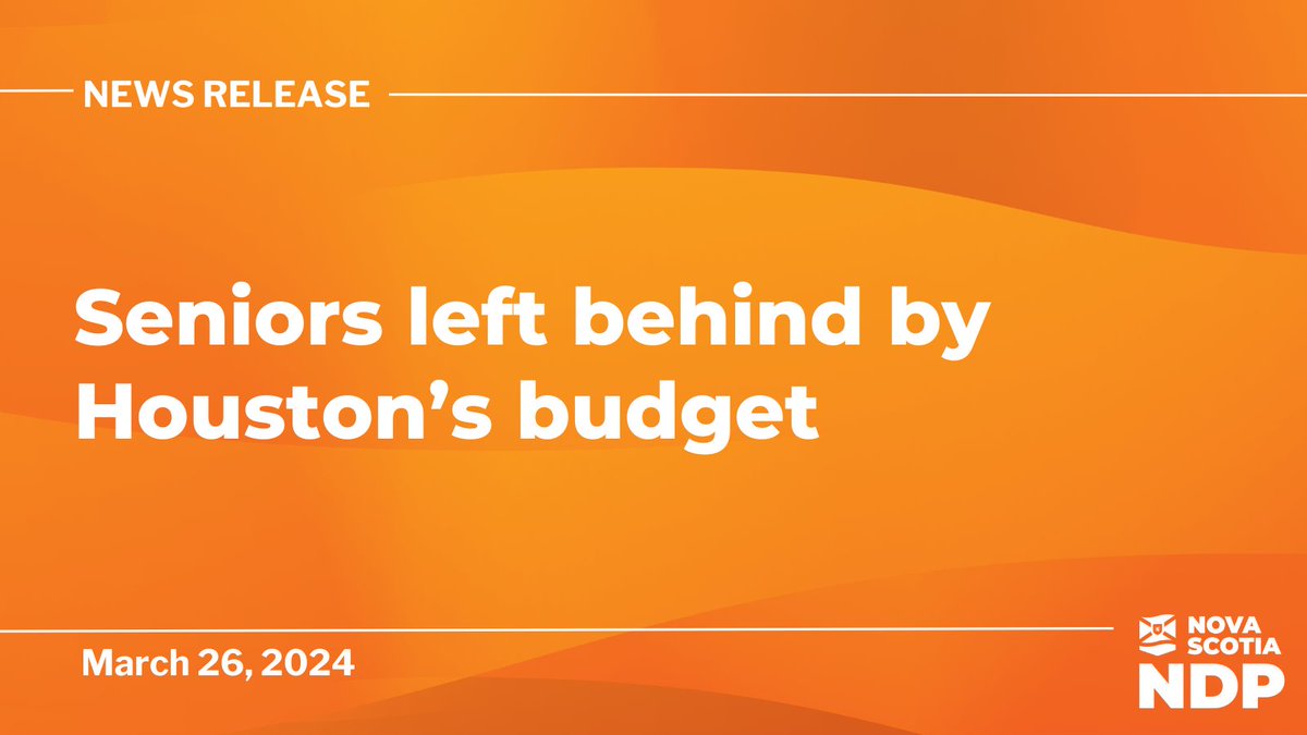 “Seniors’ poverty in Nova Scotia is the worst of any province in Canada, and over a quarter of those who are homeless for the first time are over the age of 60. The government cannot continue to evade this,” said @GaryBurrill, spokesperson for Seniors. ➡️ ow.ly/Rztt50R2A1l