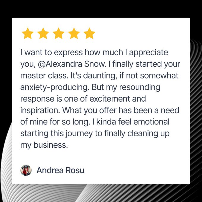 More testimonials from the Chaos to Clarity Masterclass.   When will you make the leap and join over