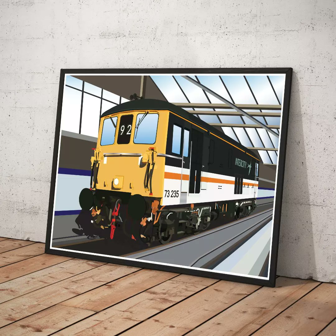 InnerFrameUK's tweet image. New to our site tonight is the digital  art prints of BR Class 73, available in BR Blue, Dutch, Network Southeast and Inter City liveries, in A4, A3, A2 with free personalisation 

#brclass73 #ukrailways