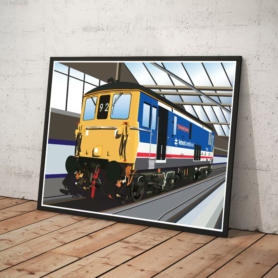 InnerFrameUK's tweet image. New to our site tonight is the digital  art prints of BR Class 73, available in BR Blue, Dutch, Network Southeast and Inter City liveries, in A4, A3, A2 with free personalisation 

#brclass73 #ukrailways