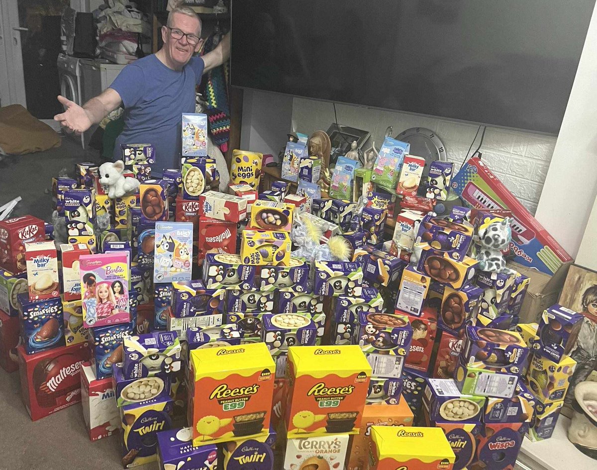 Thank you so much to everyone who has contributed to our annual appeal. Special thanks to the Wirral Egg Run 2024 for their fantastic donation. This is just some of the hundreds of Easter Eggs that will go to local kids who might otherwise miss out this Easter.