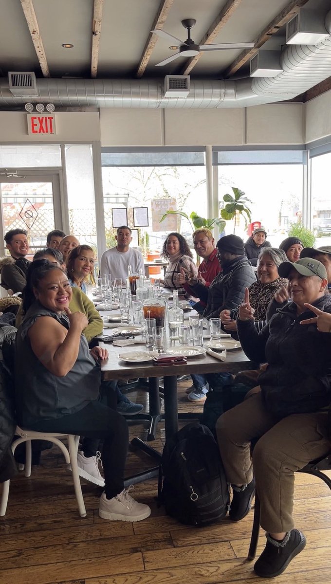 Honored to host a welcome lunch for @NICE4Workers asylum seekers & members at @TheQueensboro. These new New Yorkers are essential workers who keep NYC running. Their children will be our nurses & teachers, entrepreneurs & engineers. We take care of them bc they take care of us.