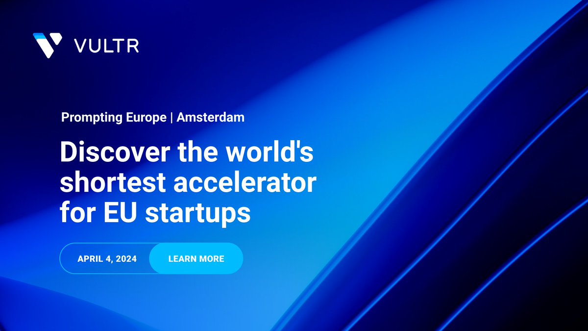 Join Vultr at Prompting Europe Amsterdam on 4/4! 🇳🇱🇳🇱🇳🇱 We'll explore the challenges confronting European startups today. Register now. #EUstartups eventbrite.nl/e/prompting-eu…