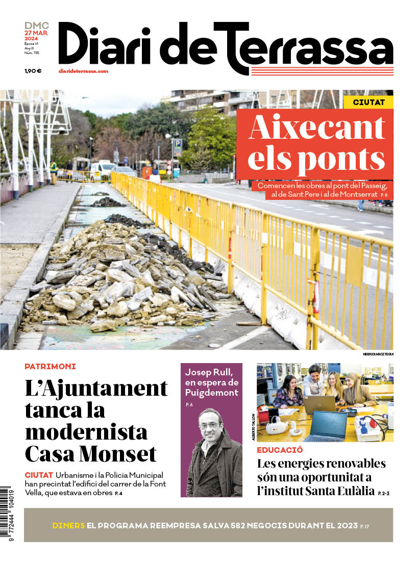 𝗣𝗢𝗥𝗧𝗔𝗗𝗔 🗞️ 'Aixecant els ponts' 🚧 Comencen les obres al pont del Passeig, al de Sant Pere i al de Montserrat 👉 diarideterrassa.com
