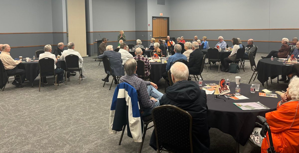 #Repost from The Baker University Alumni Association 'We had a wonderful Senior Alumni Coffee & Conversation with President Murray last week in Olathe. Thank you to the Ball Event Center for the space and to the alumni that came out in support.'