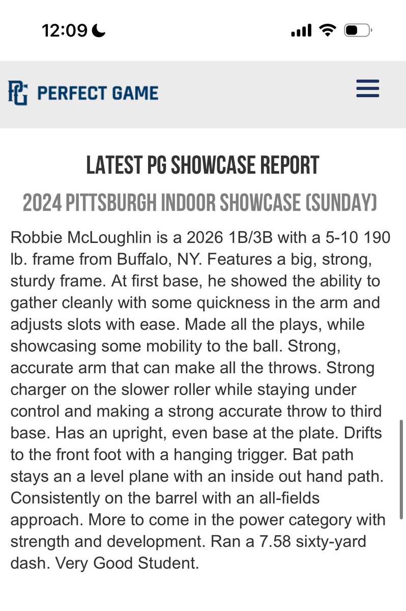 Thank you, @PG_Scouting @PerfectGameUSA for the write can’t wait for the Summer! @SweetHomeVarBB @SHCSDAthletics @HotCorner_ @RonnieBernick @LegacySportsGA