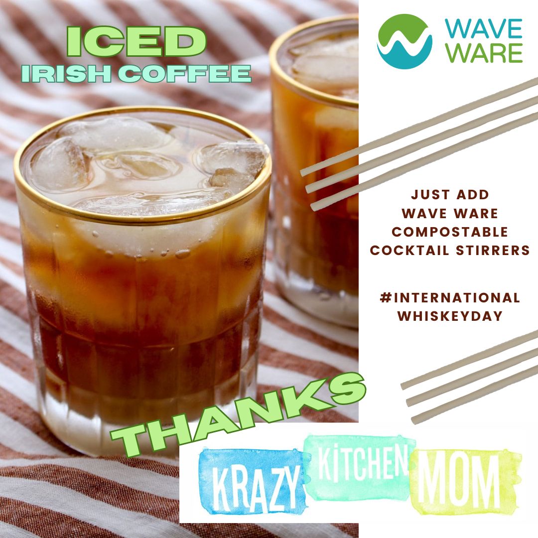 It's still March, and we're still feeling a wee bit Irish...so let's celebrate Int'l Whiskey Day!🍀 Stick a #WaveWare #compostable stirrer in this Iced Irish Coffee by our friend #KrazyKitchenMom and #sipresponsibly, the plastic-free way. 🧐 RECIPE: krazykitchenmom.com/iced-irish-cof…