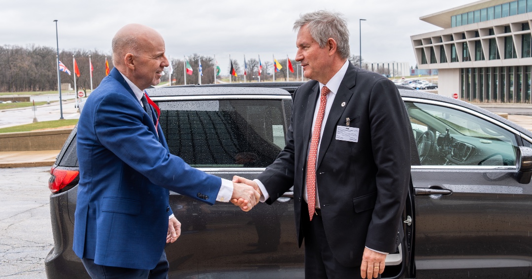 Fermilab's tweet image. The Ambassador of France to the United States, Laurent Bili, toured Fermilab today! 🇫🇷 
@FrenchAmbUS @franceintheus