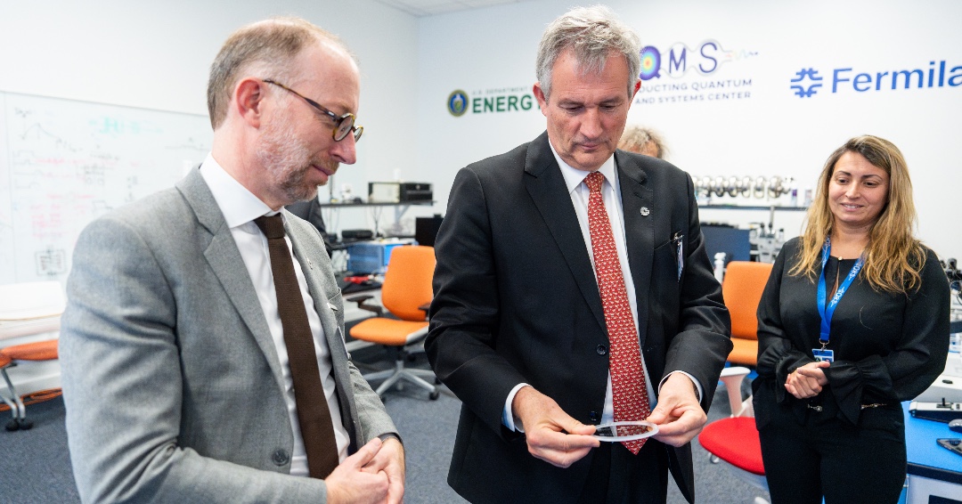 Fermilab's tweet image. The Ambassador of France to the United States, Laurent Bili, toured Fermilab today! 🇫🇷 
@FrenchAmbUS @franceintheus