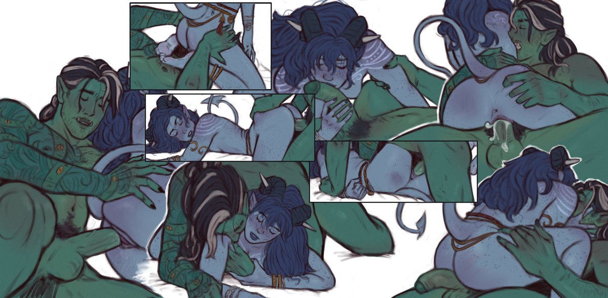 lil bit of a long Fjord and Jester page for you with lots of boning

working on the next pages for comic, should be sometime by the end of this week 

also have a lil Farcille thing I've been doodling at that I might finish if I like it?