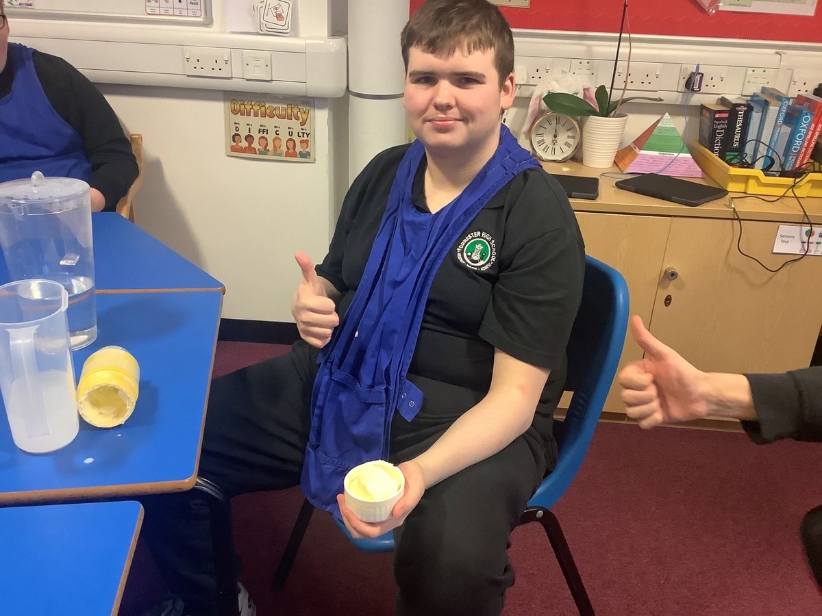 FORR_ESB's tweet image. We made our own butter for our coffee morning! The instructions said 3 minutes...it was more like 30!😂🤣(but it was worth it!) @ forresterhs #wherefoodcomesfrom
