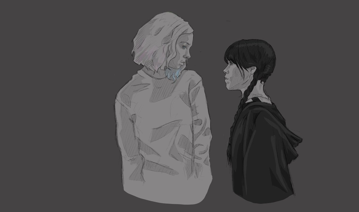 I’ve seen a gif from Yellowjackets (I’m not sure I‘ve never watched it) and couldn't stop thinking about it #wenclairfanart #wenclair #wednesdayaddams