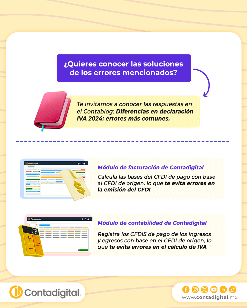 ContabilidadDig's tweet photo. ¿Conoces los 4 #Errores más comunes entre tu Contabilidad y la Declaración de #IVA? ❌📊
Aprende a solucionarlos con el artículo del #Contablog 📒
https://t.co/KuAAHsxlok https://t.co/8uPCx6DgiB