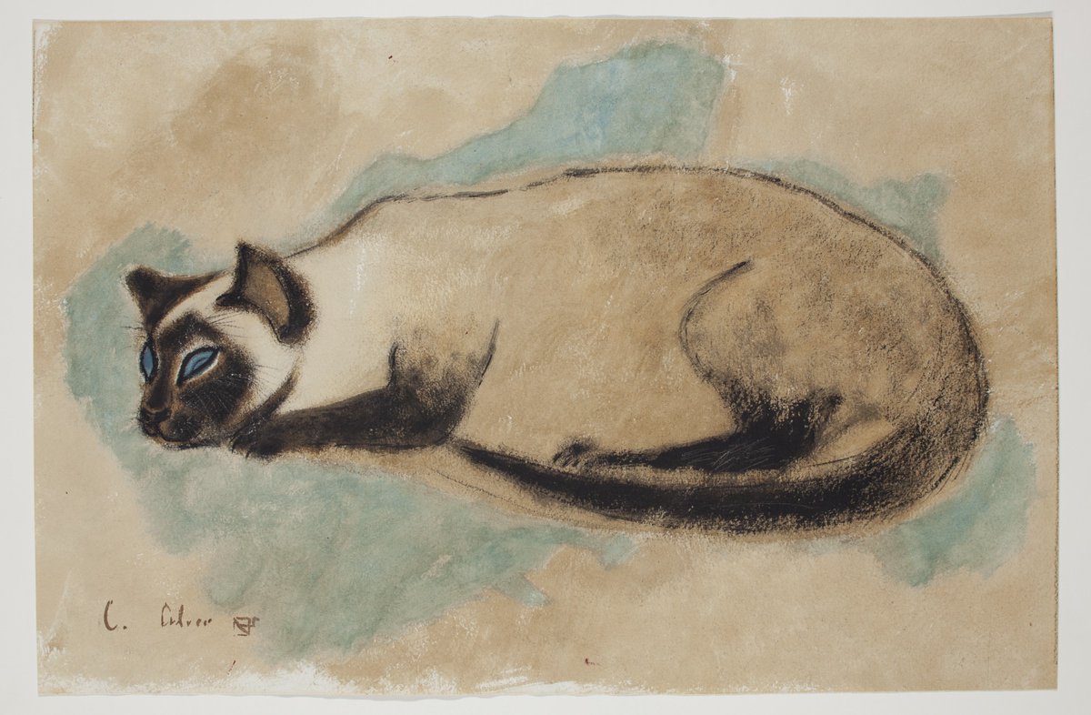 First posted December 2018 on tumblr. Charles Culver (1908 - 1967) - Cat. Watercolour. #AmericanArt #CatsOfTwitter