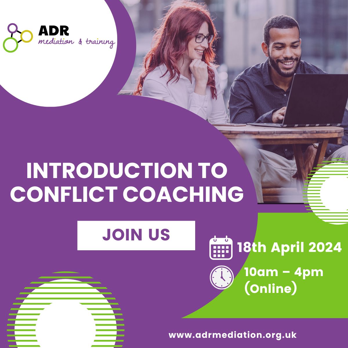 ADRMediation2's tweet photo. Introduction to Conflict Coaching on 18th April equips you with the skills to support individuals in navigating conflict constructively. 

Here's our anniversary offer! Get 11% off all training courses booked until the end of April.

Register here: https://t.co/Y3JB2OU5mY https://t.co/LsfUJ82Y4m
