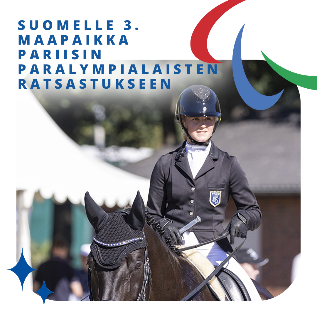 Laura Kangasniemen saaman villin kortin myötä Suomella on nyt 3 maapaikkaa #Pariisi2024 #paralympialaiset ratsastukseen ja mahdollisuus osallistua joukkuekilpailuun!✨

👉 ow.ly/yekk50R2kYw

📸Hanna Heinonen

#RoadToParis2024 #ratsastus  #MenestysNäyttääSinulta #paraurheilu