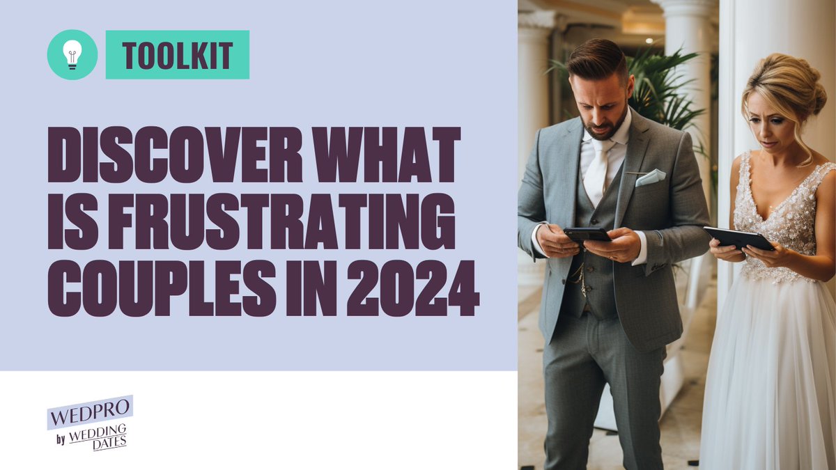 New on the blog: Discover what is frustrating couples in 2024 Drawing from insights gleaned from our 2024 Wedding Industry Report, we uncover the top frustrations faced by enaged couples. Read the full blog post here: getwedpro.com/5-things-that-… #WeddingPlanning #WeddingIndustry
