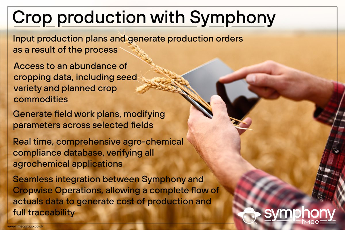 FmecGroup's tweet photo. Symphony provides farm managers with a structured framework to optimise productivity, resource utilisation and sustainability!
Get in touch now, at https://t.co/CEdWmETonQ 

#fmecgroup #cropproduction  #agrooperations #agtech #agriculturaltechnology #precisionfarming #agriculture https://t.co/bSTcaJpxem