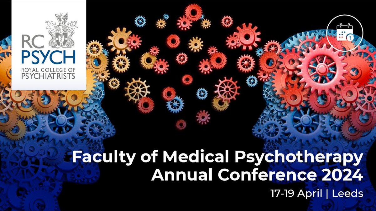 Only 2 weeks until the Faculty of Medical Psychotherapy Annual Conference 2024. Join us in-person in Leeds for another stimulating conference, this year centred on the theme of 'Power, Conflict and Leadership.'

View the programme and book: bit.ly/MedPsych2024
#MedPsych2024