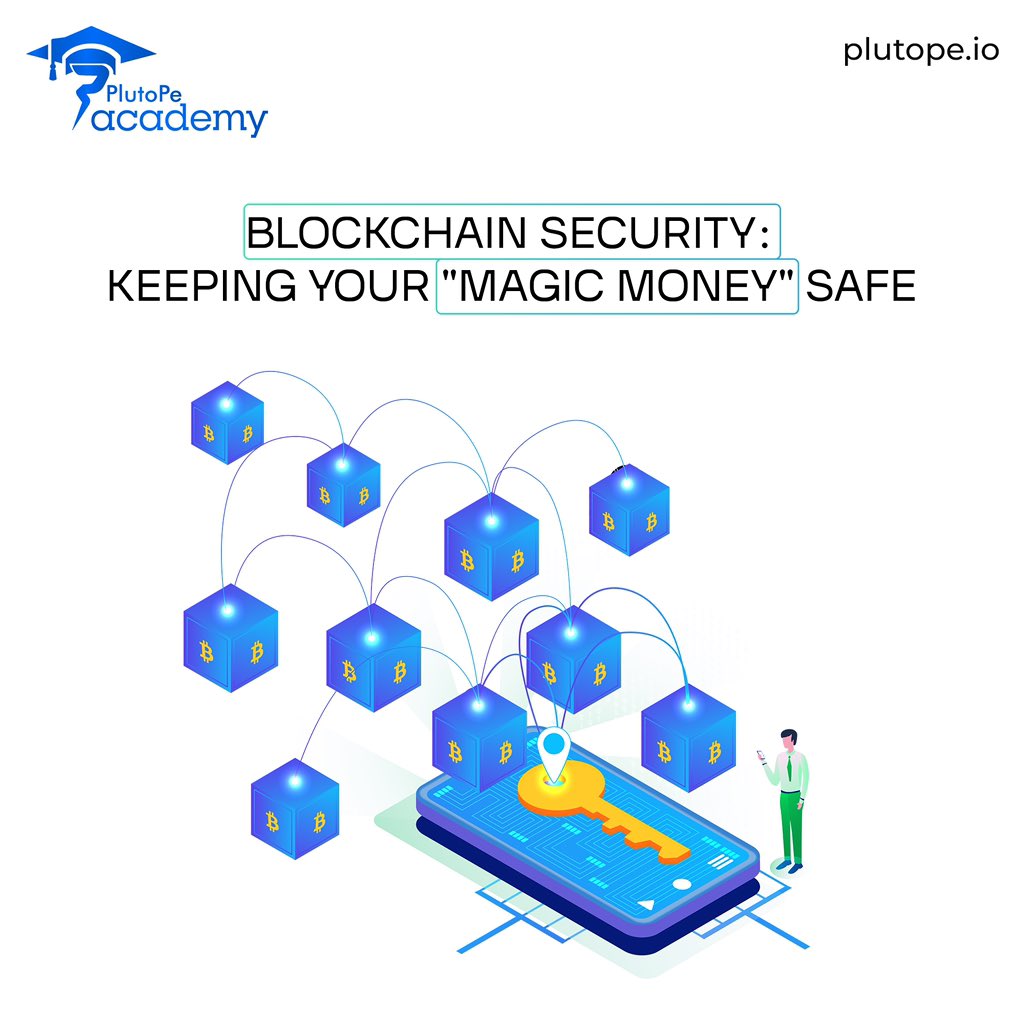 Fort Knox for Your 'Magic Money'!🏰 Remember keeping your wallet safe with a pin code? Imagine protecting your 'magic internet money' with an even stronger castle! That's Blockchain Security!🔐 🤔Think of it like this: 👉 GPay and Paytm have pin codes to keep your money
