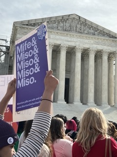 "Over half of abortion procedures in the country are done with pills...These options remove unnecessary barriers to abortion and in a post-Roe reality these options are vital for working class abortion seekers and funds like us." Jade, DCAF at SCOTUS today!