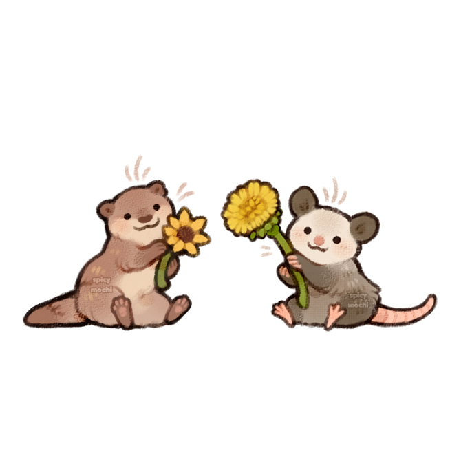 「here is her matching otter friend! 」|Spicymochiのイラスト