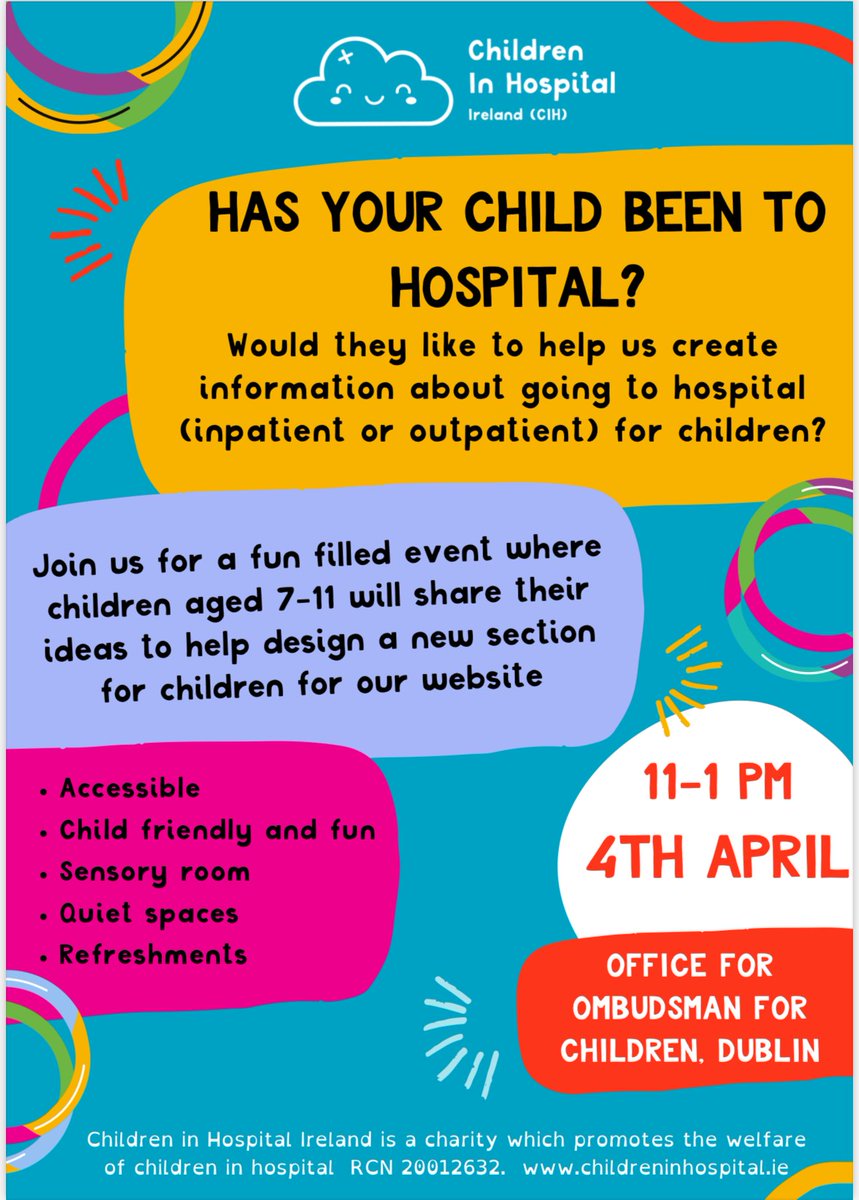 For those who would like to get involved we’ve been asked to share this event which is taking place next week April the 4th. They are looking for children aged 7-11 to share their experience of going to hospital! …ea01.safelinks.protection.outlook.com/?url=https%3A%…