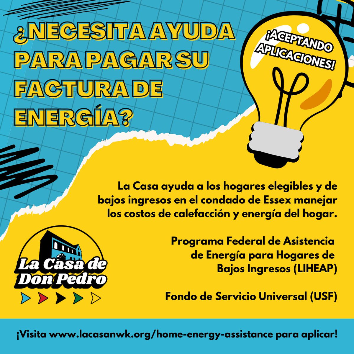LaCasaNwk's tweet image. Did you know it's now easier than ever to apply for assistance paying your utility bill at La Casa de Don Pedro with our new online application? Visit lacasanwk.org/home-energy-as… to see if you qualify today!

#energyassiatnce #energybill #financialassistance #liheap #lacasadedonpedro