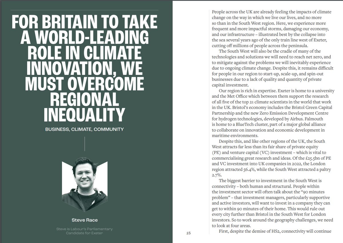 Starmer's announcement yesterday for floating wind showed how place-based investment will get regional (and national) economies growing. @steve_race, PPC for Exeter, showed how this can be done across the UK in his excellent essay from earlier this year: lcef.co.uk/publications/p…
