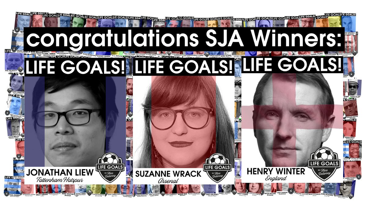 Lots of Life Goalers among the prizes at last night's @SportSJA awards including Columnist of the year @jonathanliew, Women's Sport Journalist of the year @SuzyWrack and Football Journalist of the year @henrywinter. Bravo!