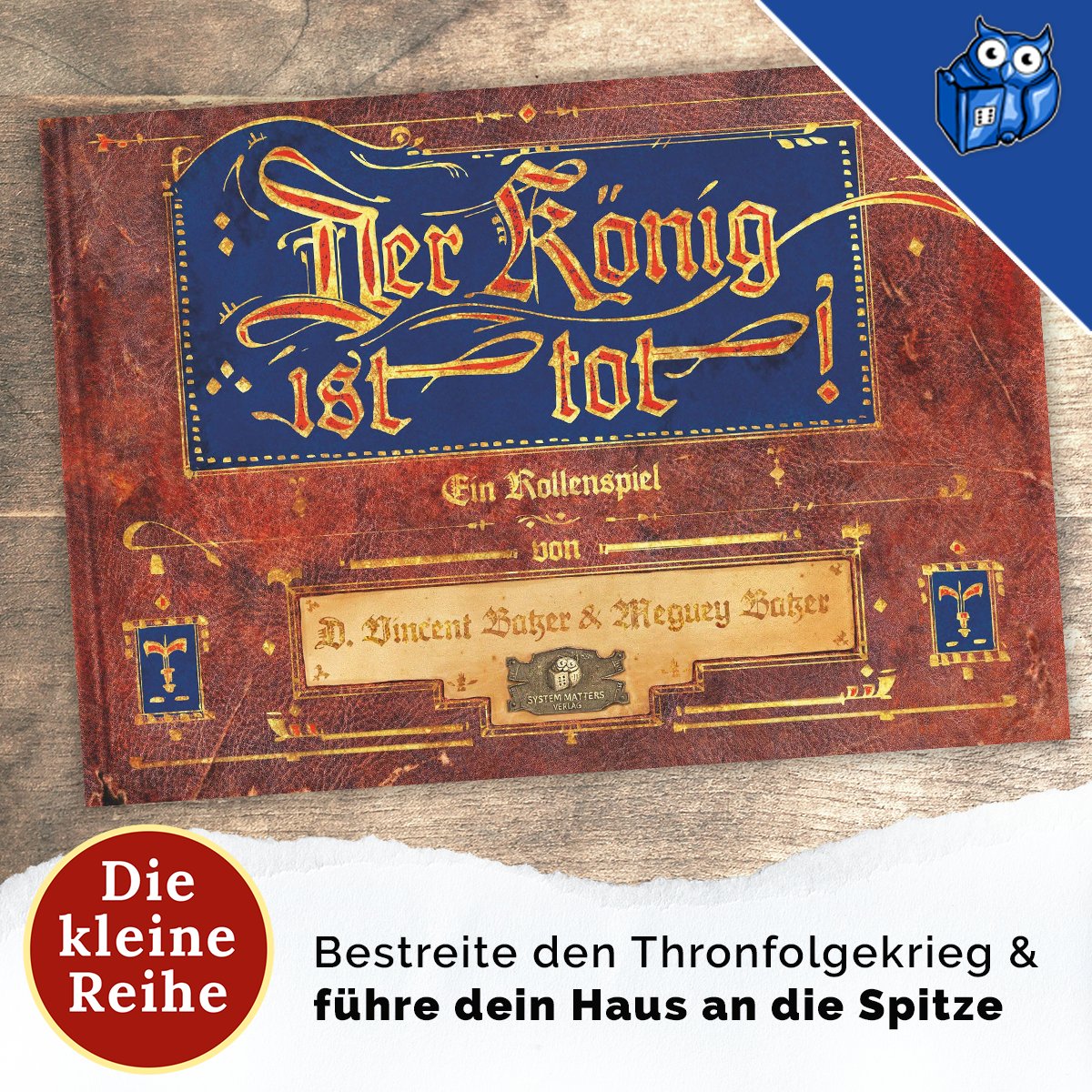 SystemMatters's tweet image. Kennst du eigentlich schon "Der König ist tot"? Der Thron von Banteave ist verwaist und das Schicksal des Königreichs liegt in den Händen der Spieler*innen, die versuchen ihr Haus über mehrere Szenen an die Spitze zu bringen. system-matters.de/shop/der-koeni… #SystemMatters #pnpde #pnp