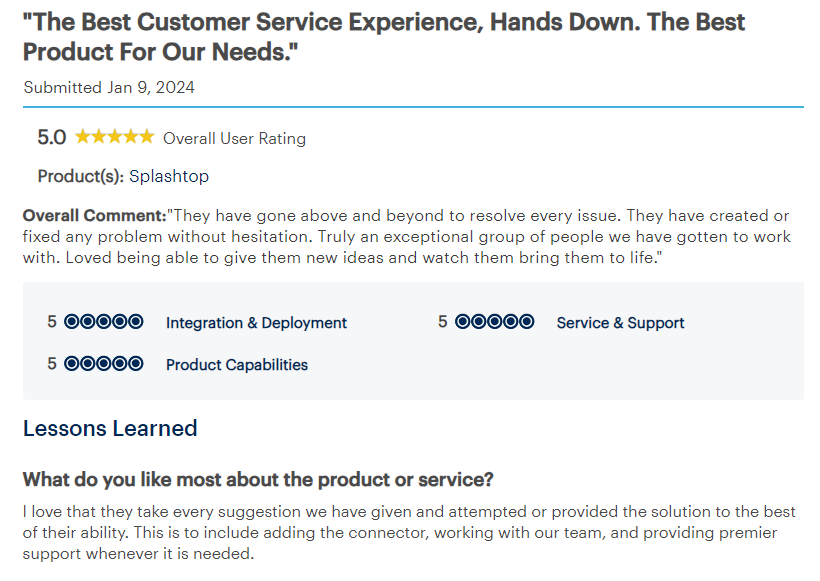 adraaijer's tweet image. #Gartner review: Dear customer, thank you for taking the time to write a review  on @Splashtop 
Company size: $500M - 1B 

Don&apos;t trust my word for it, but read what actual customers are saying. 👇

gartner.com/reviews/market… 
#RemoteItSupport #RemoteAccess #Splashtop