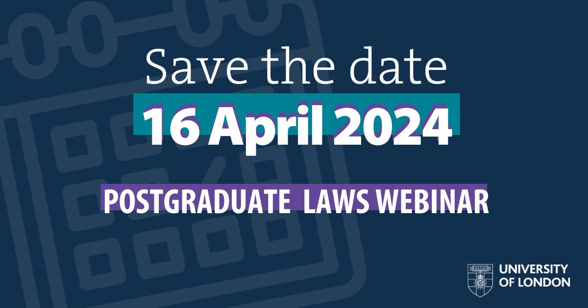 Are you interested in studying Postgraduate Laws? Join our online webinar on Tuesday 16 April to hear directly from Dean of Postgraduate Laws, Helen Xanthaki, and have your questions about studying online answered. Register your place: universityoflondon.ivent-pro.com/events/Postgra…