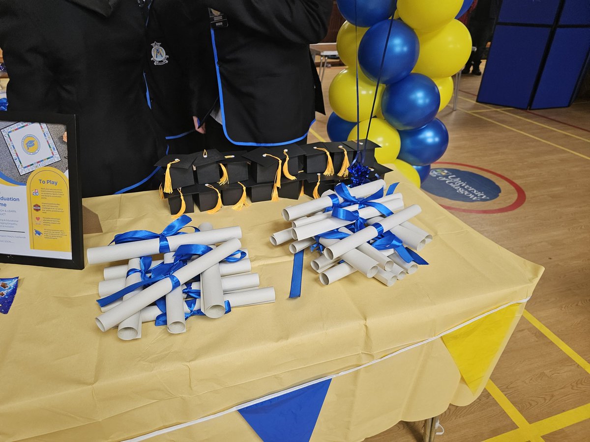 The Graduation Game Company <a href="/stmargaretglas/">St Margaret Mary's Secondary School</a> set up and ready to go !#youngenterprise #dyw #skills