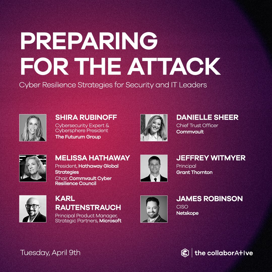 Join us on April 9th to learn about: ☑️The new SEC #Cybersecurity Disclosure regulation ☑️Improving incident response planning & testing ☑️Emerging cyber insurance and forensics Register to hear from @Shirastweet, @Kloud_Karl and other experts: ow.ly/U3oA50R22bf