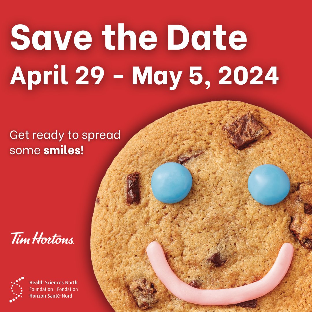 📅 Save the Date: Get ready to indulge in a sweet surprise! 🍪✨ Mark your calendars for April 29th - May 5th! Something delicious is on the horizon... We're gearing up for an exciting event that will spread smiles and support vital healthcare initiatives. @TimHortons
