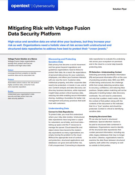 High-value and sensitive data are what drive your business, but they increase your risk as well. Organizations need a holistic view of risk across both unstructured and structured data repositories to address how best to protect their “crown jewels.”
