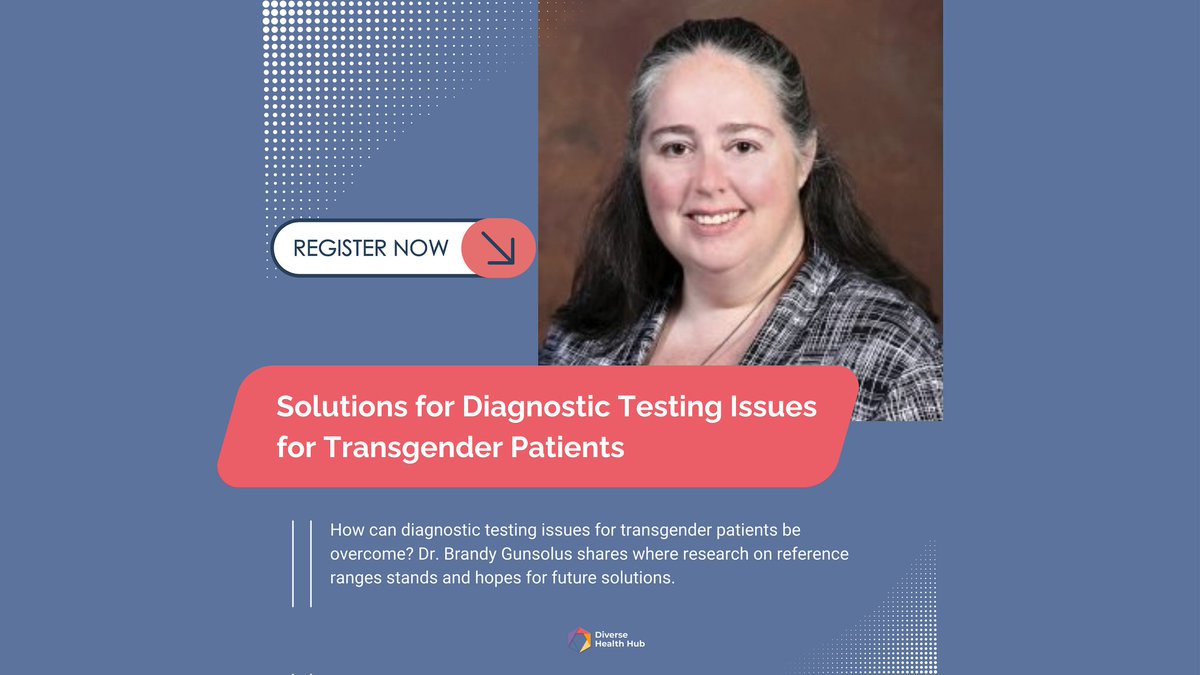 How can we overcome diagnostic testing challenges for #transgender patients? Join Dr. Brandy Gunsolus @BnrdG for our latest #DiagnosticsDecoded 🎥 as she shares insight into research on reference ranges and hopes for future solutions. Sign up: bit.ly/3VAG3U4 #transhealth