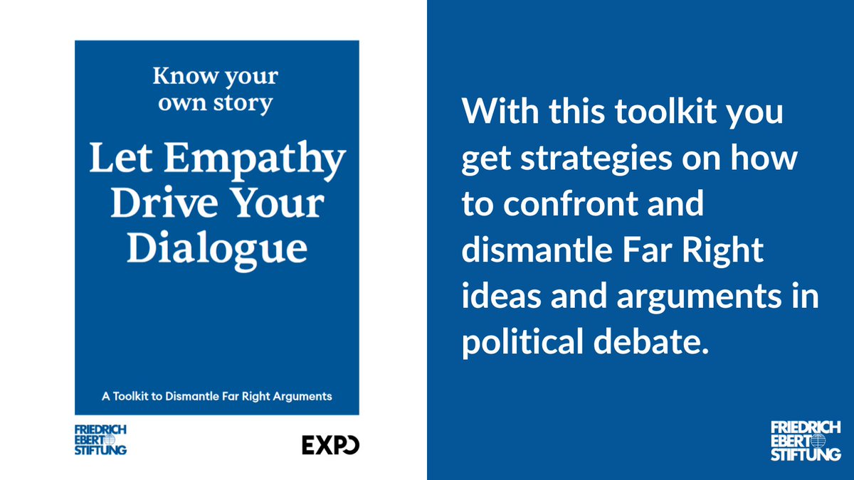 In this toolkit our colleagues at @FES_Nordics together with @StiftelsenExpo present some strategies on how to confront and dismantle Far Right ideas and arguments in political debate at all political levels, including our private lives. Take a look! 👓 👉library.fes.de/pdf-files/buer…