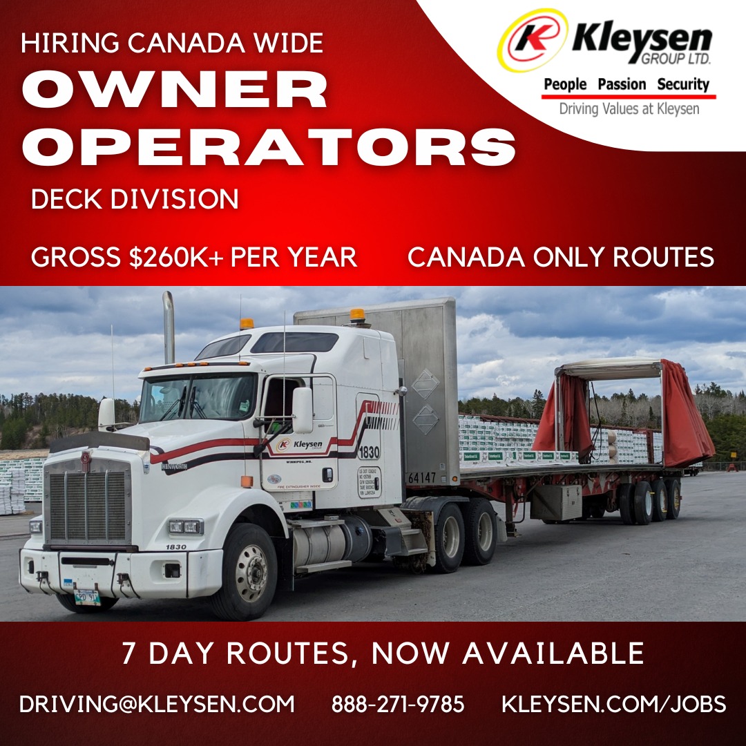 Join our Deck Division at Kleysen Group, where we value professionalism, safety, and a commitment to excellence. Take the next step in your career and become a vital part of our driving family and join us on the road to success! ➡️Apply at kleysen.com/jobs