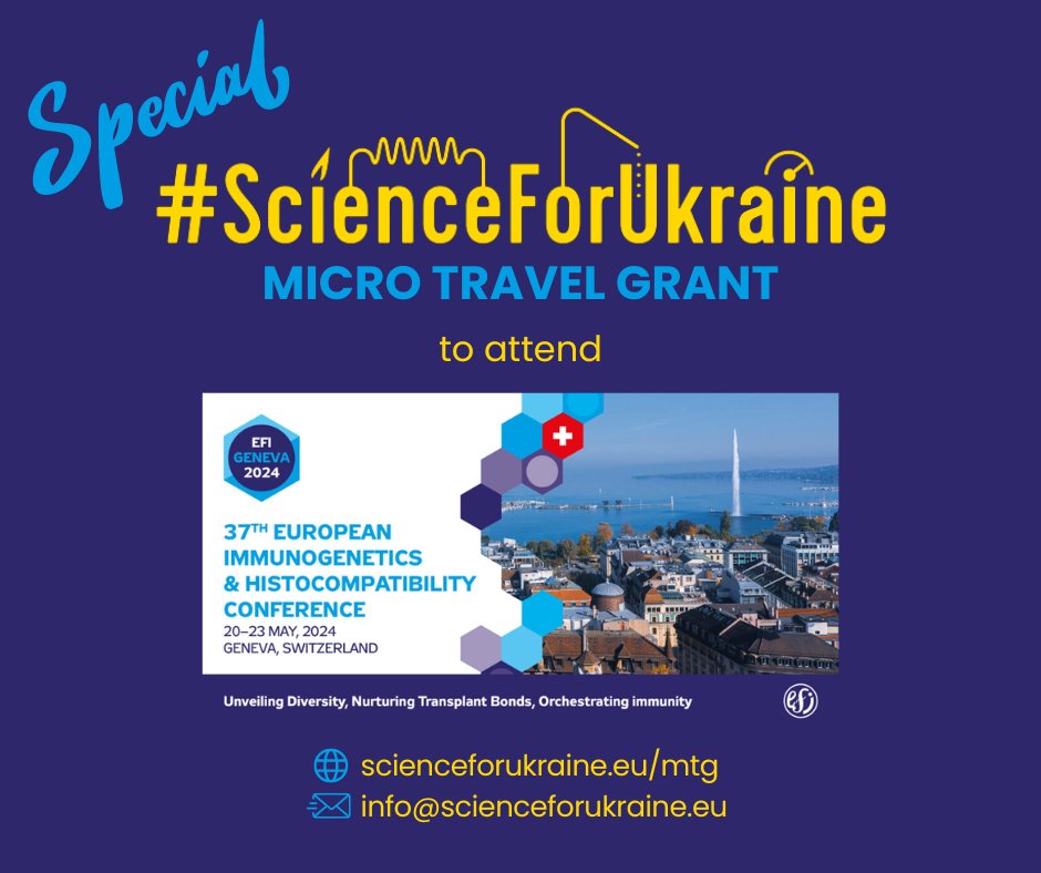 In collaboration with @PN0rmski, Professor at @CUBiomedInfo and @AlexDilthey Professor at @HHU_de, a special Micro Travel Grant is offered for attending @ConferenceEfi in Geneva, May 20–23. 📌 Apply until April 8! More info here 👉 scienceforukraine.eu/mtg #EFI2024