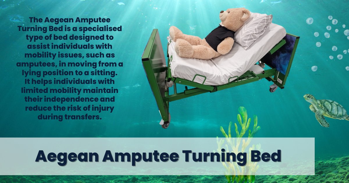 Centrobed's tweet photo. The Aegean Amputee Turning Bed is designed to assist individuals with mobility issues, such as amputees, in moving from a laying position to sitting. #bettersleep #UpgradeYourSleep #NationalBedMonth #disabilitysupport #disabiltyawareness @HarvestHealthUK @ITVTonight @fisher_ot https://t.co/haMpvQcATX