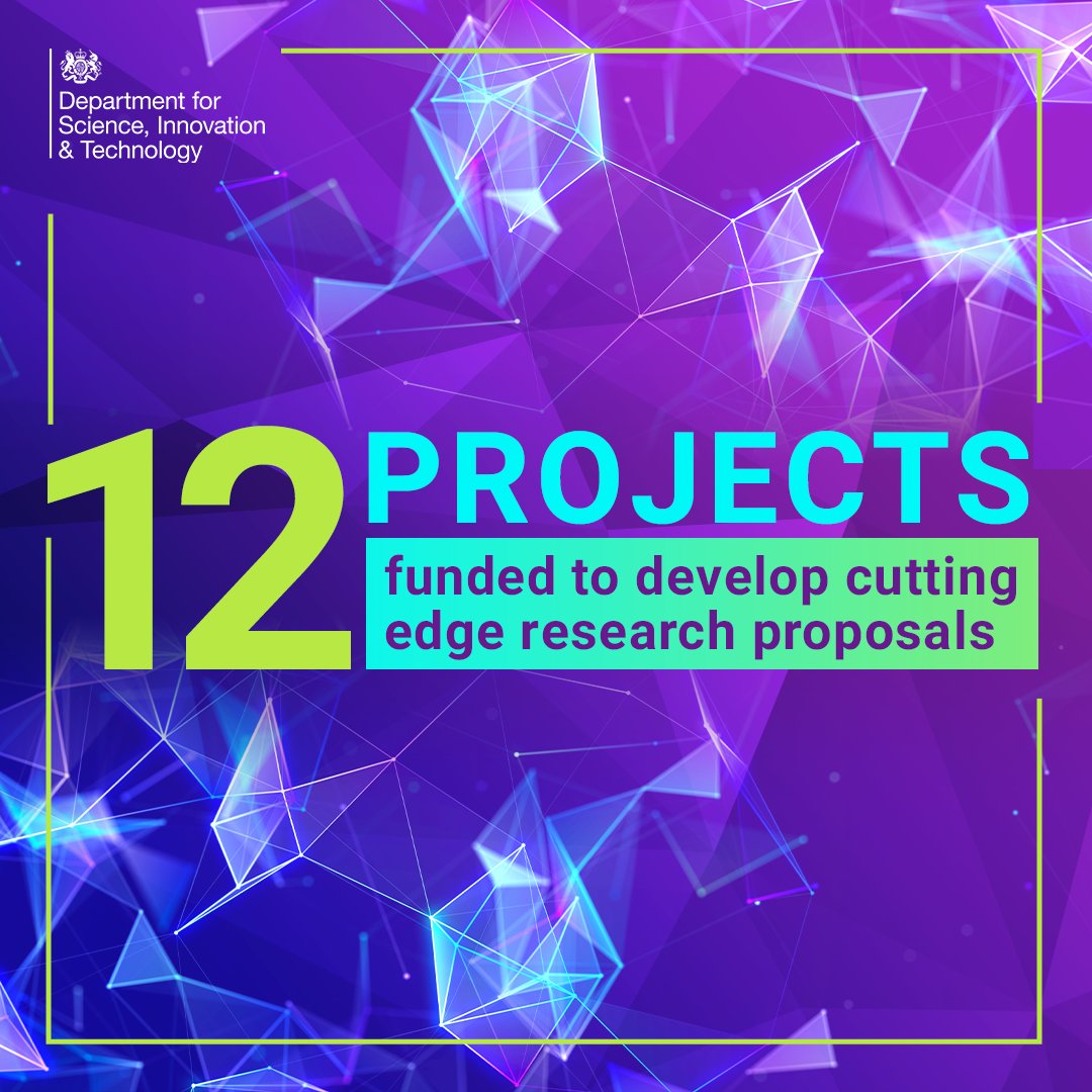 12 proposals have been successful in receiving seed corn funding through the Research Ventures Catalyst programme. The proposals will test new ways of working to unlock bold research discoveries & stimulate deeper public-private partnerships. Read more: gov.uk/government/pub…