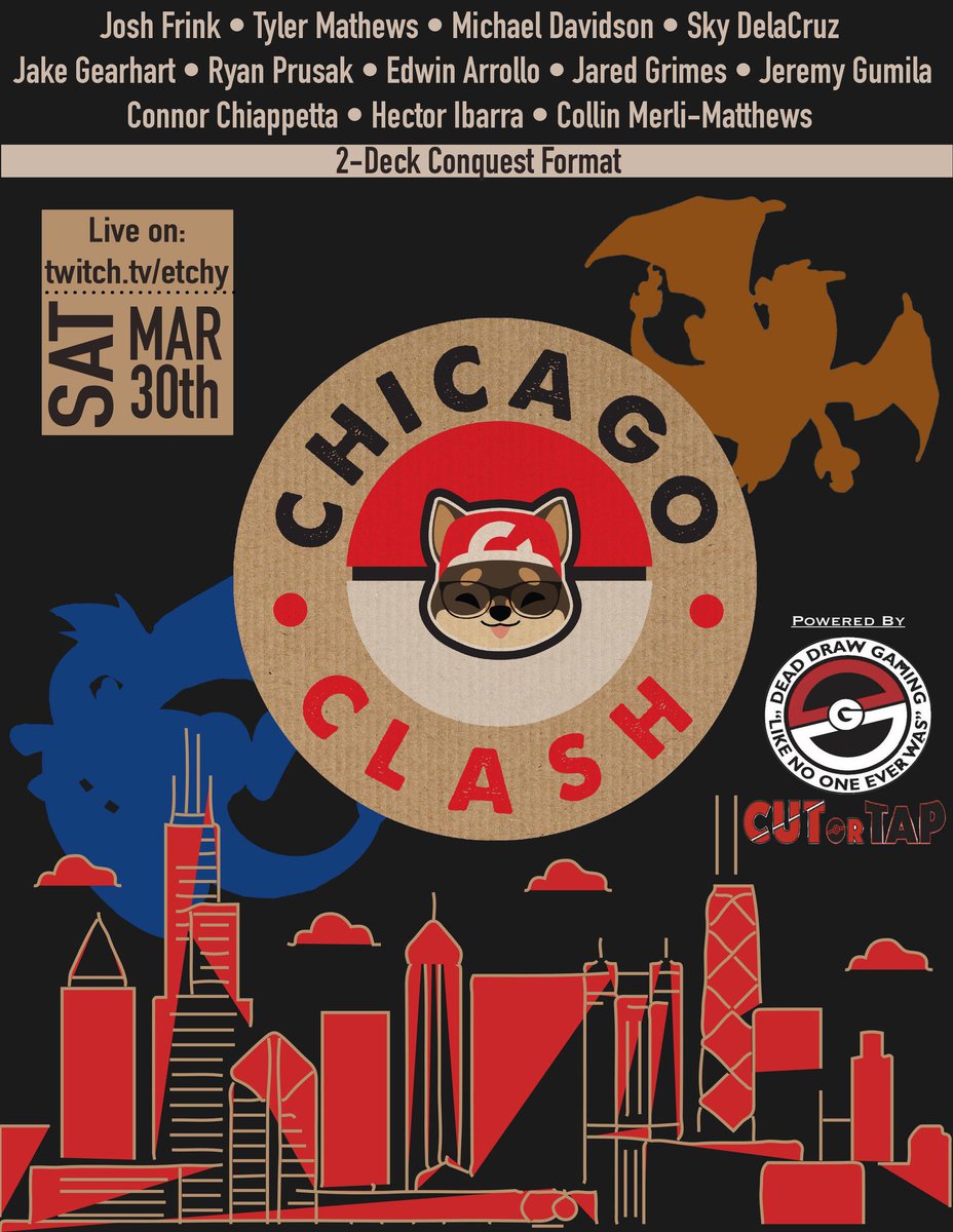 CHICAGO CLASH IS IN SIX DAYS! Super excited for months of planning to come together. Tune in for:
✅ Live tabletop post-rotation gameplay by elite players
✅ 2 Deck Conquest Format
✅ Quality casting from <a href="/__itVic/">Victor Aung</a> and myself (and others!)
✅ Production by Allagarta Events Team