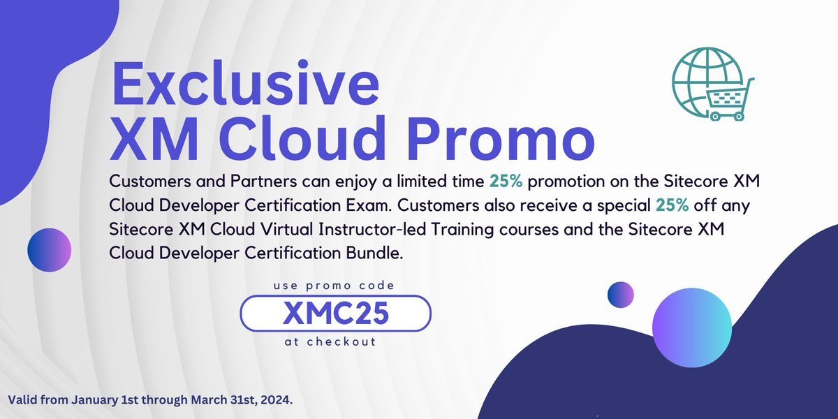 ⏳Only 3 more day remaining to take advantage of our XM Cloud 25% promo with the code XMC25 at checkout!