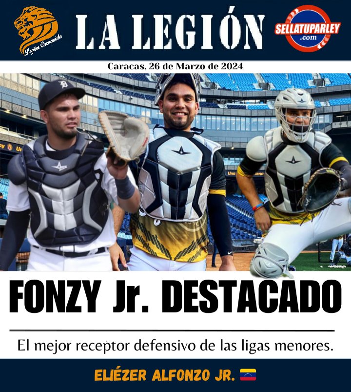Eliézer Alfonzo Jr. fue elegido como el mejor receptor defensivo de las ligas menores en los Tigres de Detroit. 🇻🇪 'El Fonzy' sumando galardones. 🥳🥳🥳 📰La Legión llega gracias a @sellatuparley🏆 #SomosLegión🦁😎🔥