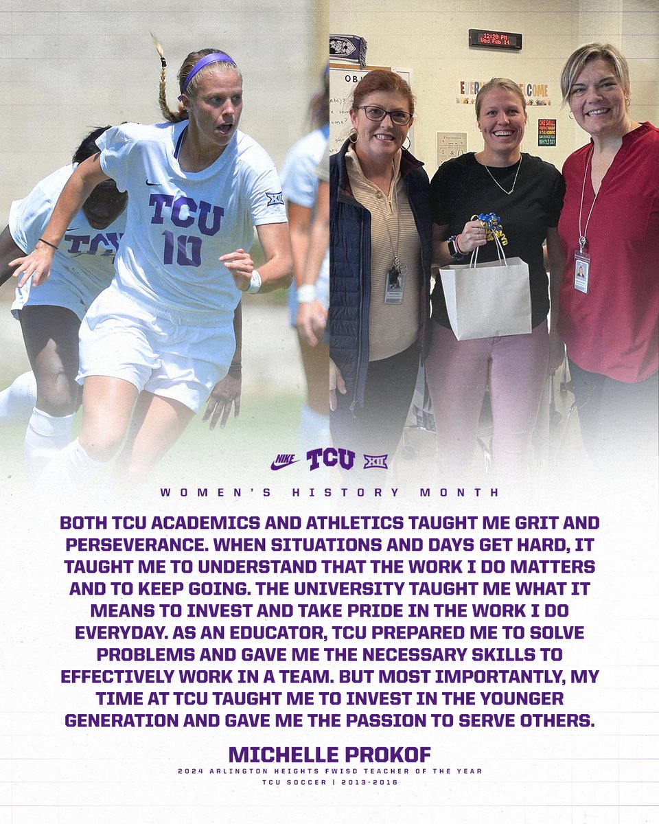 Michelle Prokof was a leader on the pitch, and now she's leader in the classroom 👏👏👏 #WomensHistoryMonth | #GoFrogs