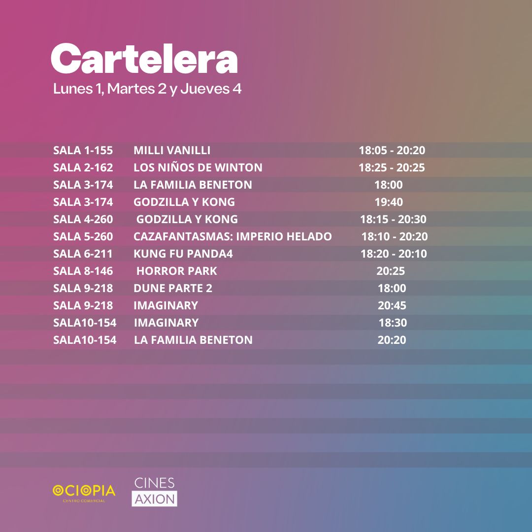 ccociopia's tweet photo. ¡Vaya Semana Santa más cinéfila! 🎥😏

#cinesaxion #centrocomercial #centrocomercialociopia #pelideestreno https://t.co/p7PucH7q0N