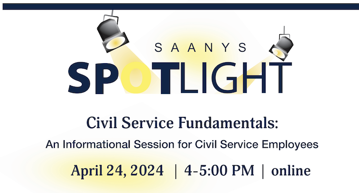 SAANYS presents, 'Civil Service Fundamentals' webinar on April 24 w/ SAANYS counsel bit.ly/3IVO4vg @saanyspd @BOCESofNYS
