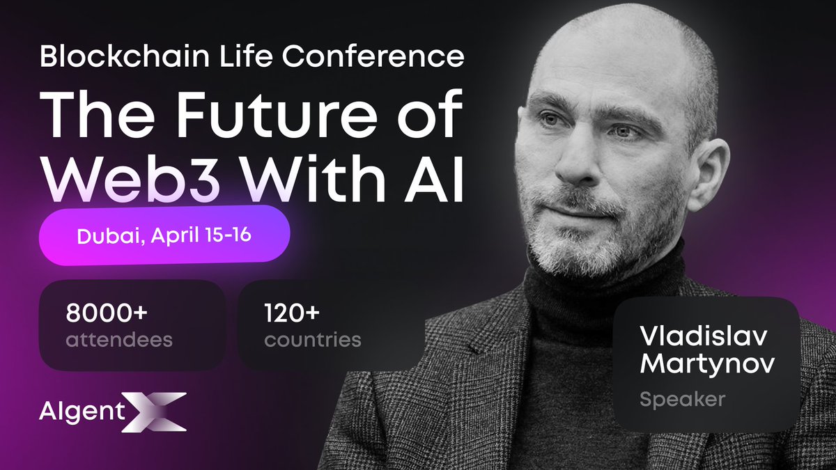 0xAgix's tweet photo. Aigents! 🤖 

We're excited to share that we'll be partcipating the incredible Blockchain Life event! 👏 

But that's not all - our very own Vladislav will be taking the main stage, kicking off the conference with a bang 🎤 

Vladislav, representing AigentX, will open the conference, shining a light on the transformative journey and vision of AigentX in the blockchain space.

This is a monumental moment for us, as it marks our presence among the leaders and innovators in the blockchain community. 

Vladislav's talk will not only dive deep into the ethos and achievements of AigentX but also explore the future we're building in this dynamic industry.

Be sure not to miss this! 📌

It's your chance to hear firsthand about our latest developments, future plans, and how AigentX is contributing to the broader blockchain ecosystem.

See you there!